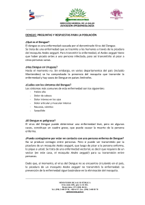 DENGUE: PREGUNTAS Y RESPUESTAS PARA LA
