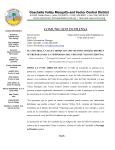 COMUNICADO DE PRENSA Coachella Valley Mosquito and Vector