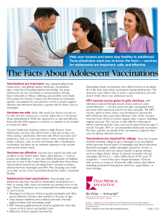 The Facts About Adolescent Vaccinations