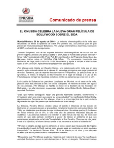 El ONUSIDA celebra la nueva gran pelicula de Bollywood