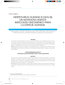 HERpESVIRuS HuMAno 8 (HHV-8): un noVEDoSo AgEnTE