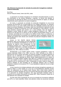 Alta eficiencia de generación de animales de producción