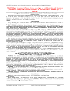 ACUERDO por el que se ratifica el diverso por el que se