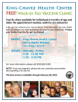 Free flu shots available for individuals 6 months of age and older
