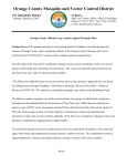 For Immediate Release - Orange County Mosquito and Vector