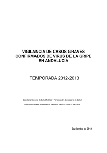 Vigilancia de casos graves confirmados de virus de la gripe en