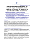 Anticoncepción Hormonal y VIH