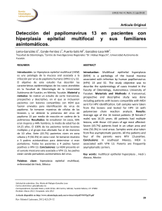 Detección del papilomavirus 13 en pacientes con hiperplasia