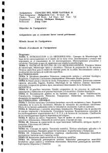 Assignatura: CIENCIES DEL MEDI NATURAL II Tipus Assignatura