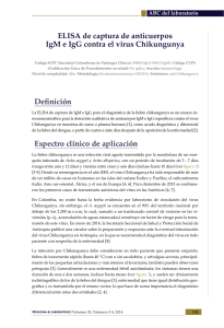 ELISA de captura de anticuerpos IgM e IgG contra el virus
