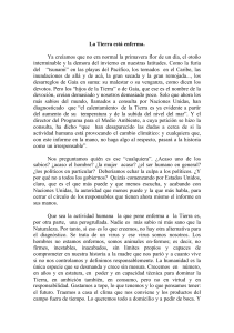 La Tierra está enferma. Ya creíamos que no era normal la primavera