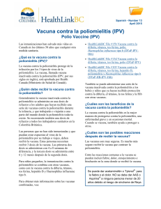 Polio Vaccine (IPV) - HealthLinkBC File #13