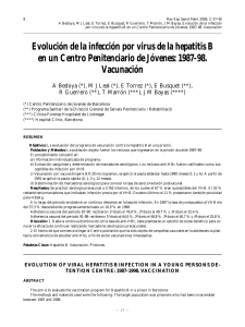 Evolución de la infección por virus de la hepatitis B en un Centro