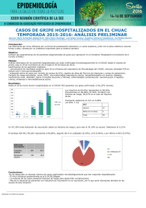 casos de gripe hospitalizados en el chuac temporada 2015-2016
