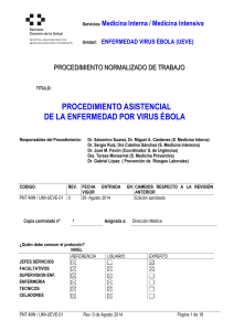 procedimiento asistencial de la enfermedad por virus &eacute;bola