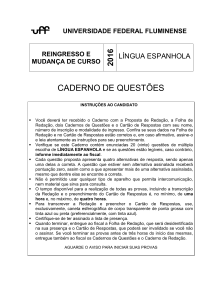 caderno de questões - Uff - Universidade Federal Fluminense