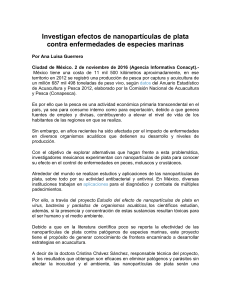 Investigan efectos de nanopartículas de plata