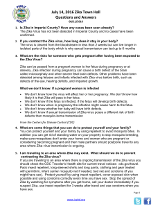 July 14, 2016 Zika Town Hall Questions and Answers