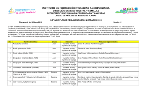 Lista de plagas cuarentenaria en Nicaragua