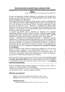 recolecci&oacute;n de muestras cl&iacute;nicas para diagnostico de infecciones