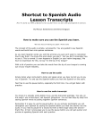 Shortcut to Spanish Audio Lesson Transcripts