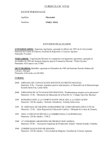 CURRICULUM VITAE - Facultad de Ciencias Agrarias