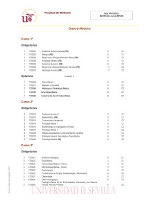 Grado en Medicina Curso 1º Curso 2º Curso 3º