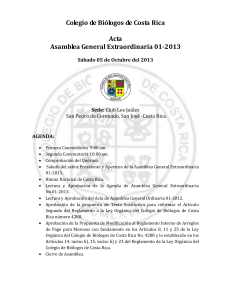 Colegio de Biólogos de Costa Rica Acta Asamblea General
