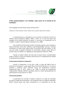 Factores que pueden inducir partenocarpia en frutos