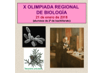 X OLIMPIADA REGIONAL X OLIMPIADA REGIONAL DE BIOLOGÍA