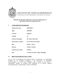 programa biofisica 2015 - Doctorado en Ciencias Biológicas UC
