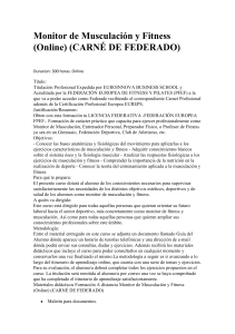 Monitor de Musculación y Fitness (Online