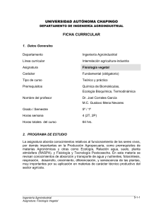 Fisiología - Departamento de Ingeniería Agroindustrial