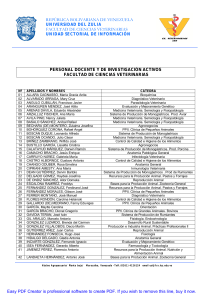 Personal Docente por Cátedras - Facultad de Ciencias Veterinarias