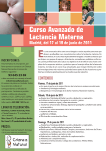 Curso Avanzado de Lactancia Materna