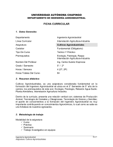Cultivos Agroindustriales - Departamento de Ingeniería Agroindustrial