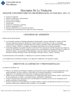 Descriptor De La Titulación - Estudia a la UIB