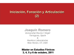 Joaquín Romero Iniciación, Fonación y Articulación