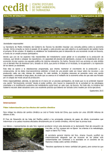 Tarragona BOLETÍN INFORMATIVO Boletín nº 70, septiembre de 2015