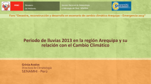 Periodo de lluvias 2013 en la región Arequipa y su relación con el
