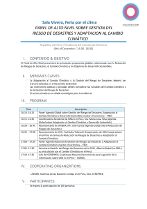 Sala Vivero, Feria por el clima PANEL DE ALTO NIVEL SOBRE