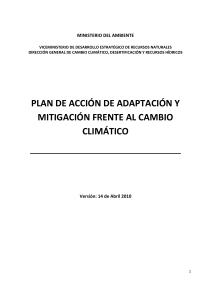 plan de acción de adaptación y mitigación frente