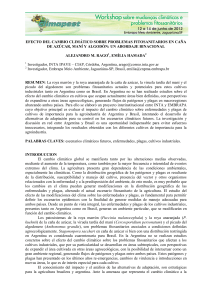 efecto del cambio climático sobre problemas fitosanitarios en caña