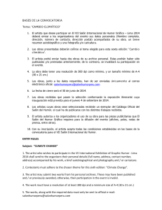 ENTRY RULES Subject: “CLIMATE CHANGE” 1. The artist who