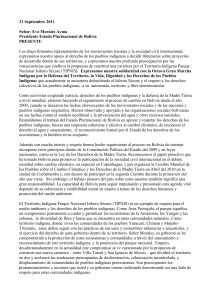 21 Septiembre 2011 Se&ntilde;or: Evo Morales Ayma