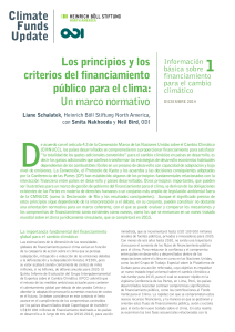 Los principios y los criterios del financiamiento público para el clima
