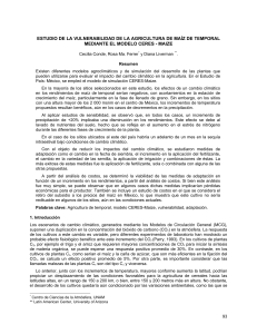 estudio de la vulnerabilidad de la agricultura de ma&iacute;z de temporal