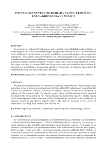Indicadores de vulnerabilidad y cambio climático en la agricultura