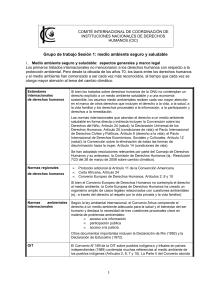 Grupo de trabajo Sesión 1: medio ambiente seguro y - NHRI