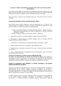 ECUADOR Y M&Eacute;XICO SUSCRIBEN ACUERDOS PARA